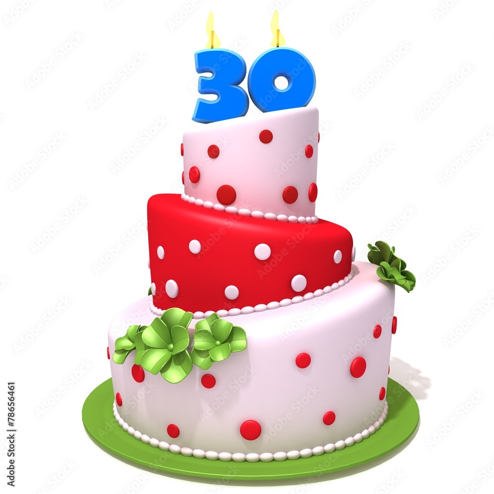 Birthday cake with number thirty Birthday cake with number thirty