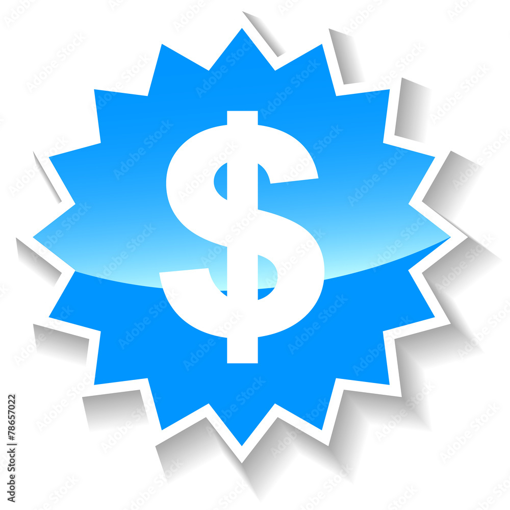 Obraz premium Dollar blue icon