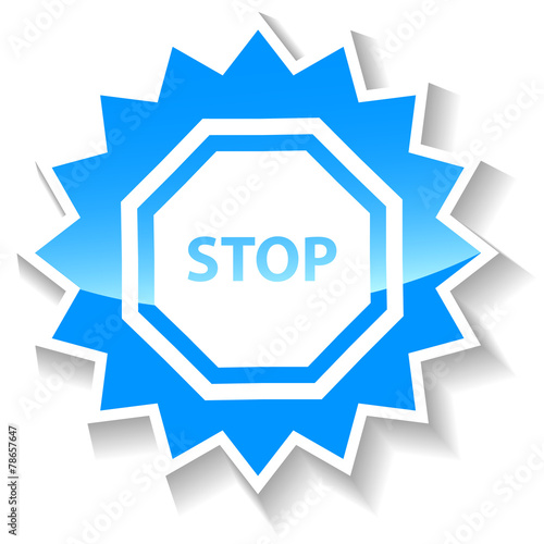 Stop blue icon