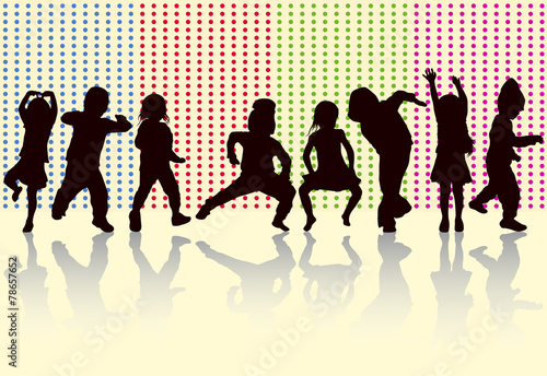 Happy children dancing together