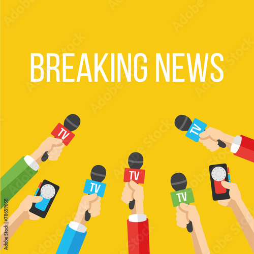 Breaking news flat style vector illustration