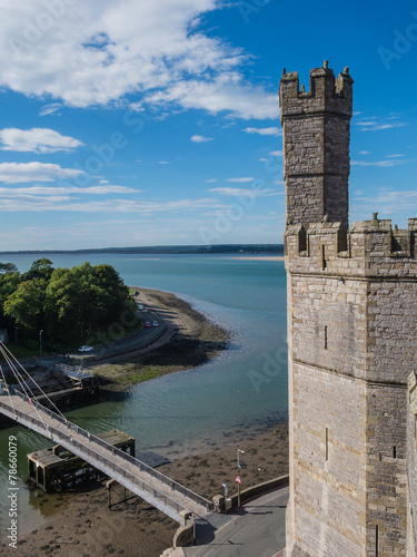 View from Caernarfon Castle on the river Seiont photo