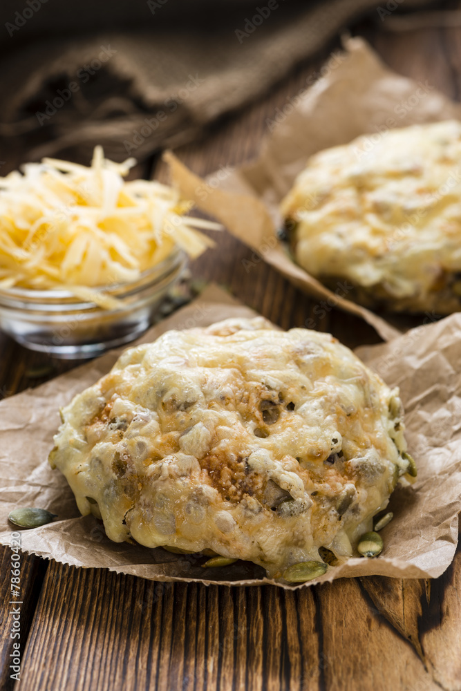 Fototapeta premium Bun gratinated with Cheese
