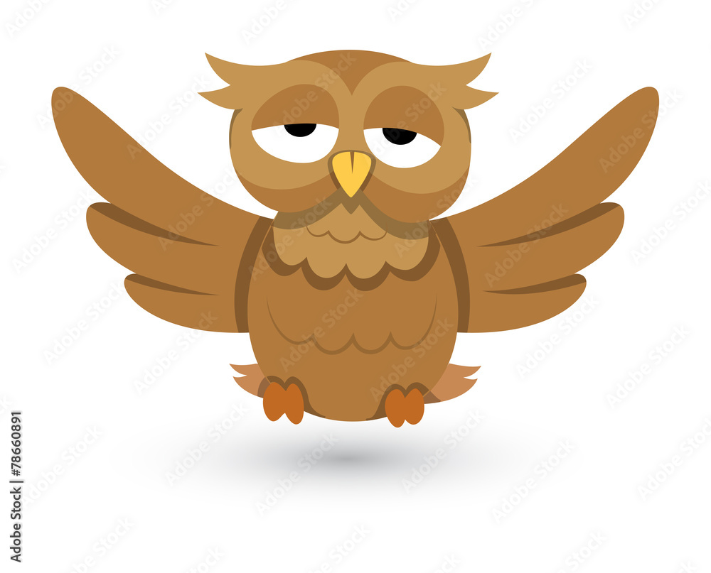 Naklejka premium Cute Vector Owl Illustration