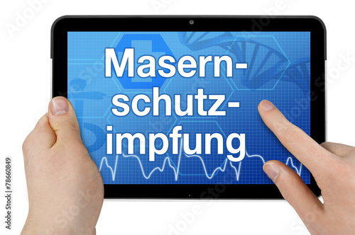 Tablet mit Interface und Masernschutzimpfung