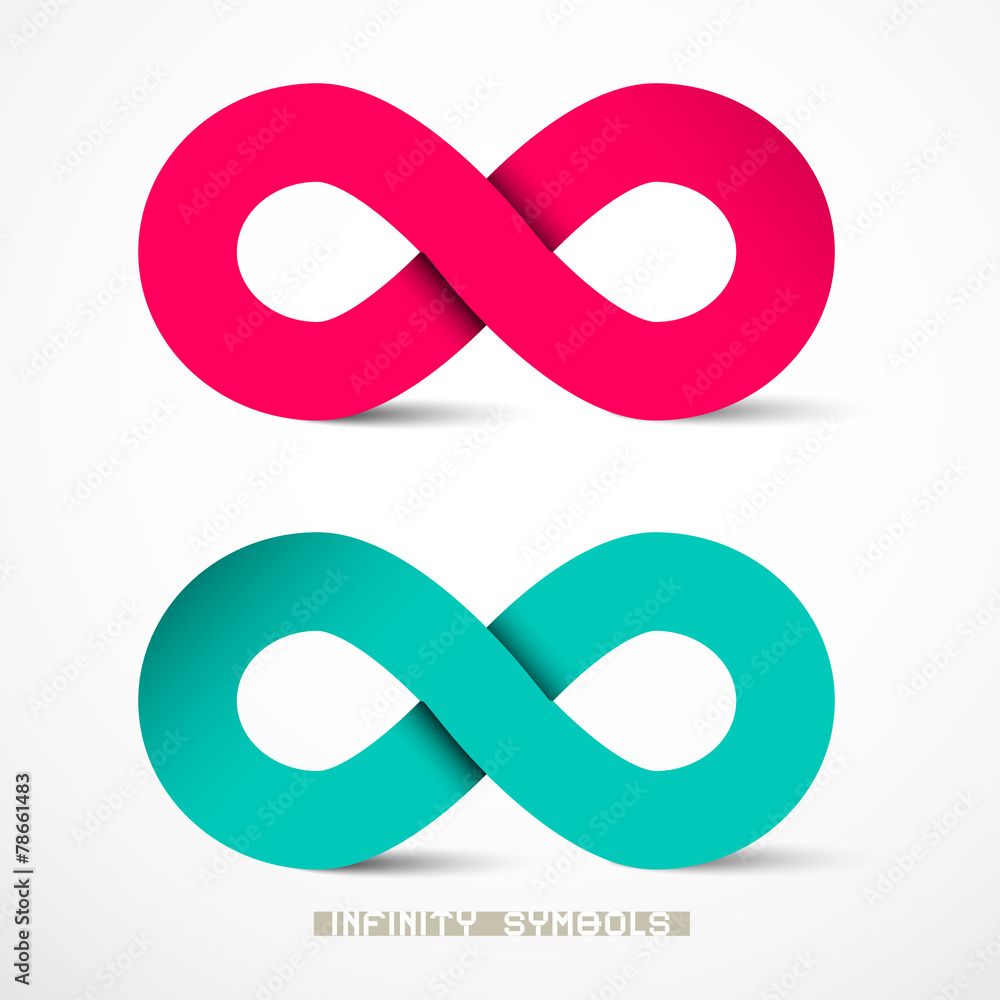 Paper Infinity Symbols Set Vector Paper Infinity Symbols Set Vector