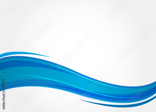 Fotografie, Obraz Abstract background with blue waves
