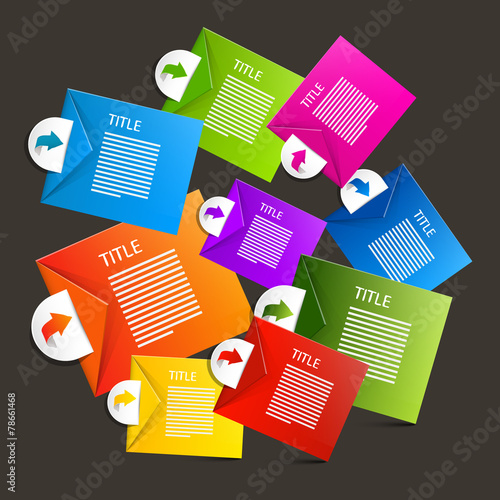 Colorful Vector Paper Sheets - Labels Infographics Design