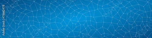 Abstract background, geometry, lines points, quadrangles, blue