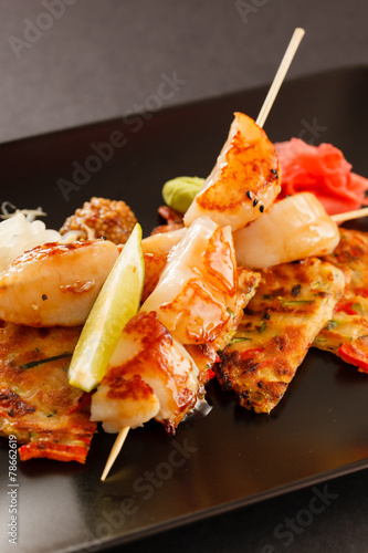 Japanese Skewered Scallop with Vegetables