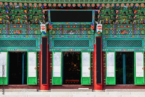 Entrance to buddhist monks temple in Korea