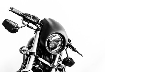 Tableau sur plexiglas Moto Harley Davidson noire fond sombre menaçant  © aon168