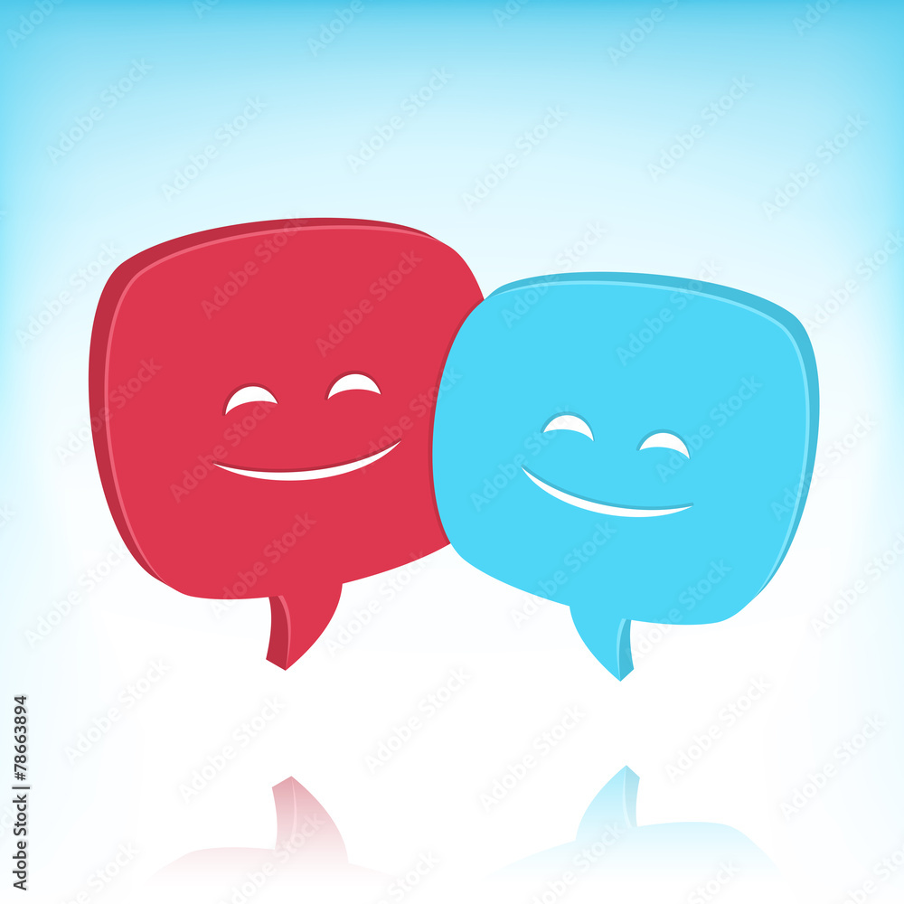 Obraz premium Speech Bubbles With Smiling Faces