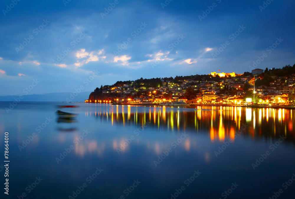 Ohrid lake after sunset