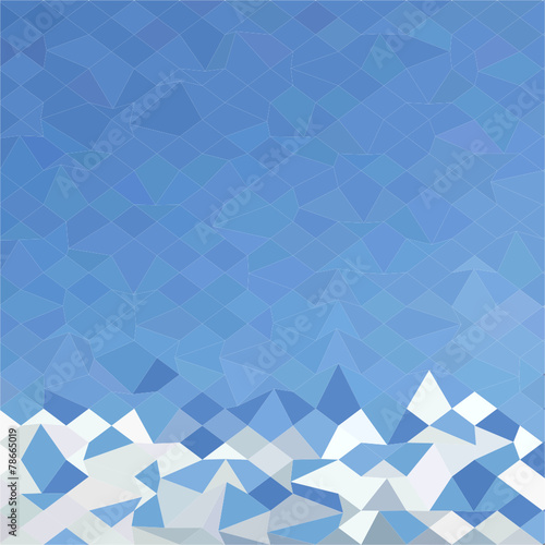 Blue Sea Surf Abstract Low Polygon Background