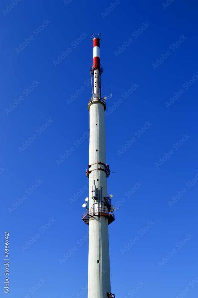 Telecommunication pole on the highest mountain in the Algarve Telecommunication pole on the highest mountain in the Algarve