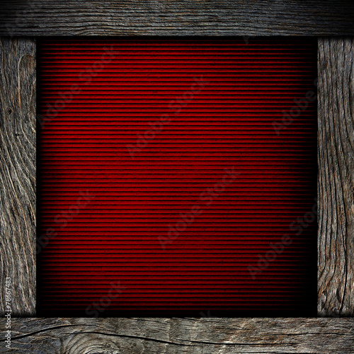 wood frame with red paper