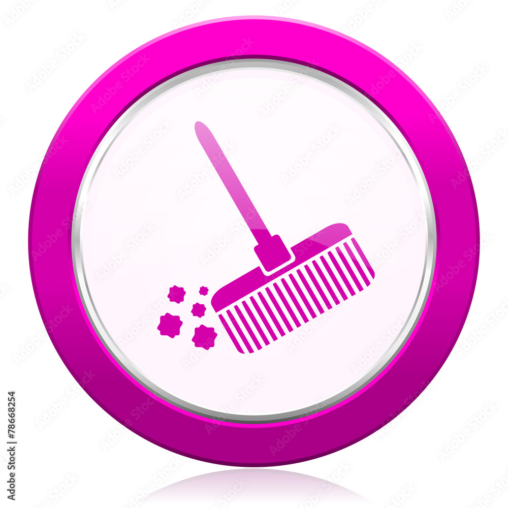 broom violet icon clean sign