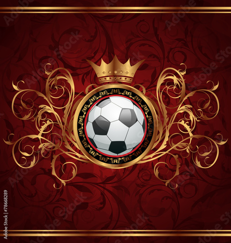 Football background with a gold crown