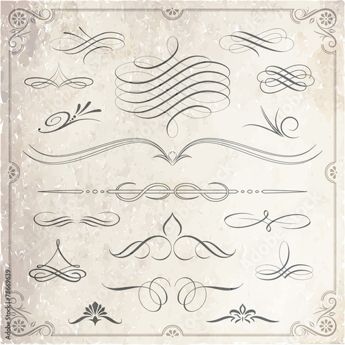 Calligraphic Decorative Design Elements
