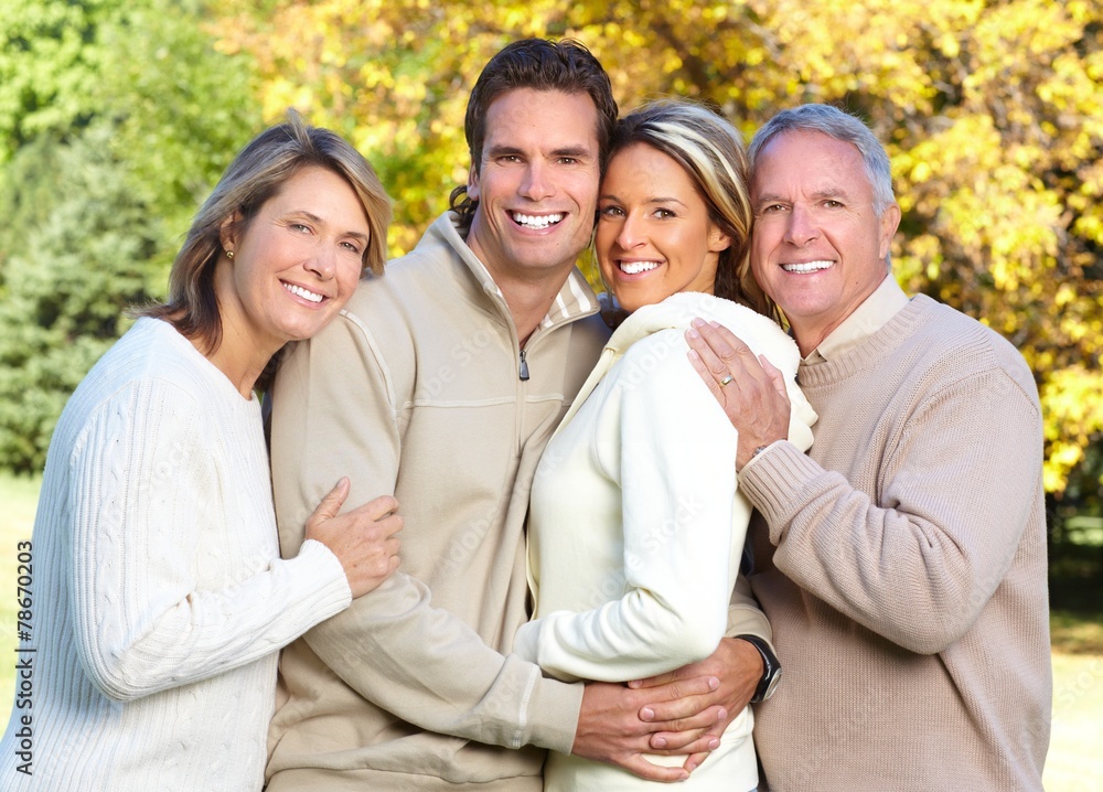 Happy family in the park. Happy family in the park.