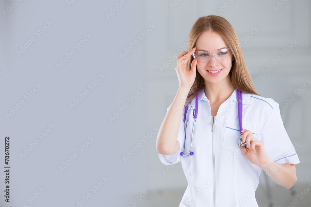 Smiling medical woman doctor at Hospital Smiling medical woman doctor at Hospital
