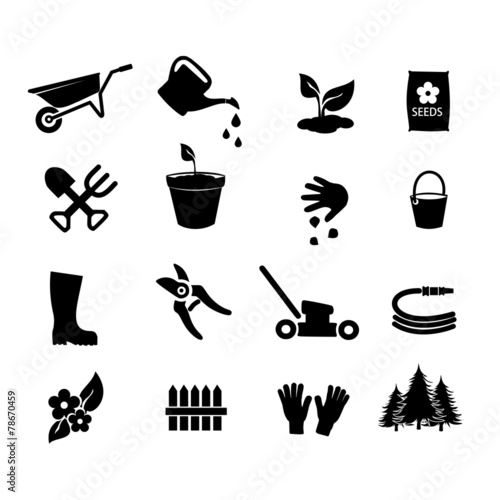 Garden icon set vector