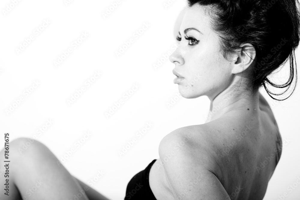 black and white portrait of a beautiful woman black and white portrait of a beautiful woman