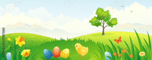 Easter chicken banner