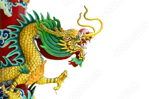 Chinese style dragon statue. © joeputtipong