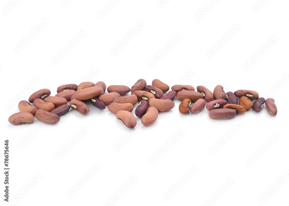 Organic red beans isolated on white background. Organic red beans isolated on white background.
