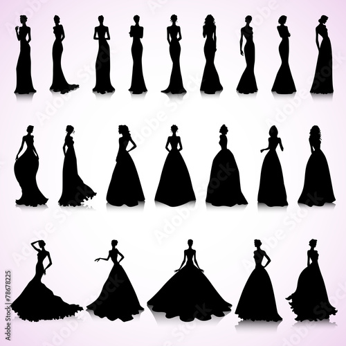Set of wedding dresses