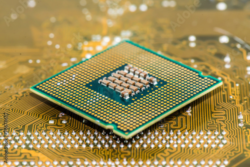 Computer processor on a circuit board.