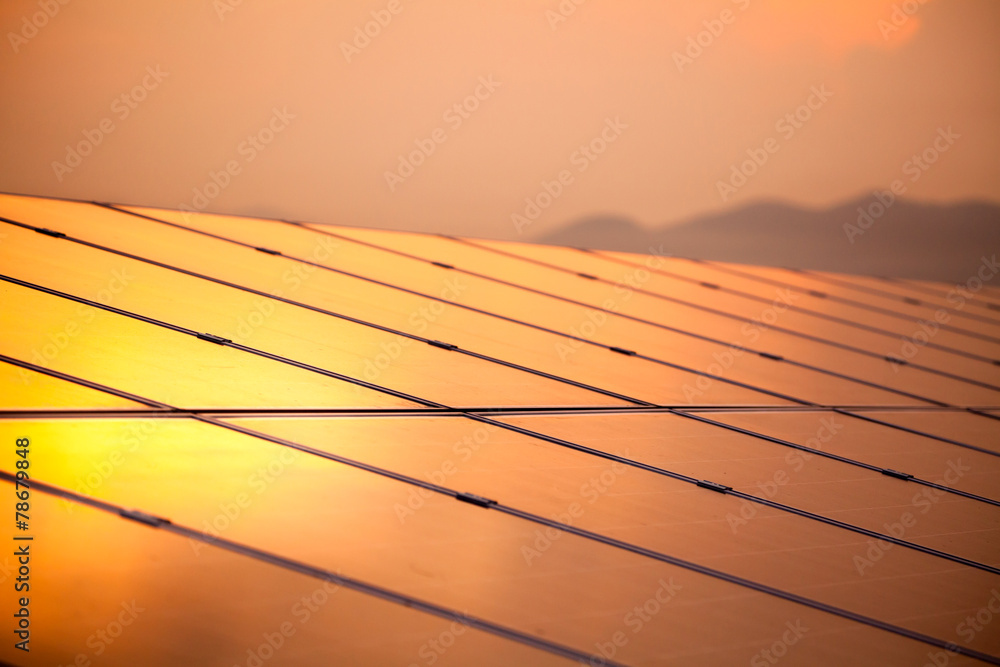 Solar Panel with Sun