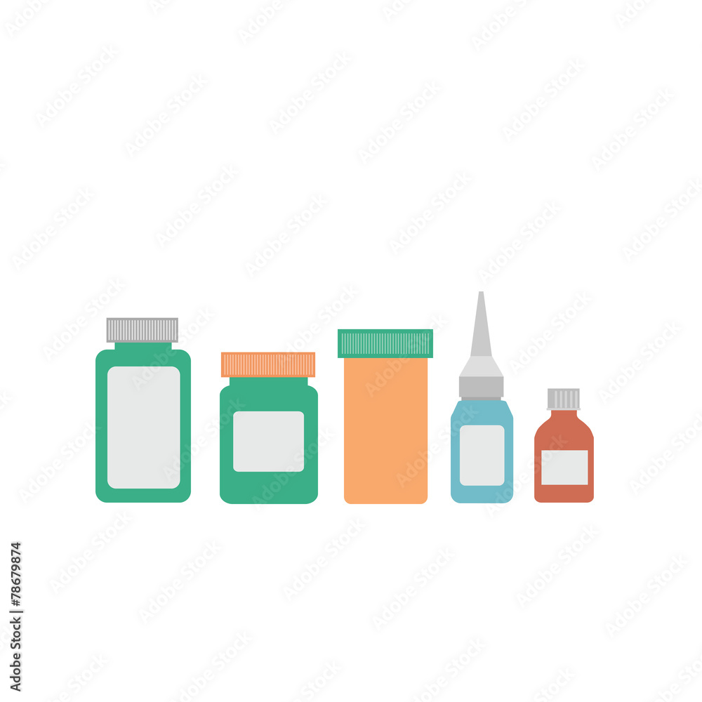 medicine bottles on white background vector medicine bottles on white background vector