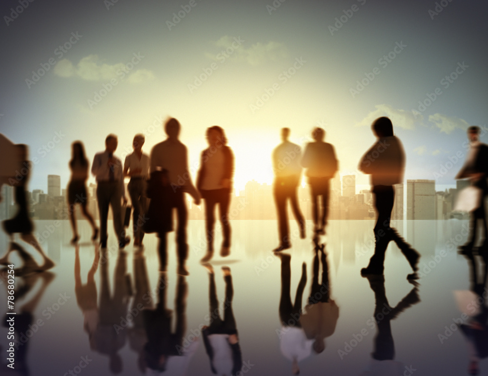 Business People Commuter Corporate Cityscape Pedestrian Concept Business People Commuter Corporate Cityscape Pedestrian Concept