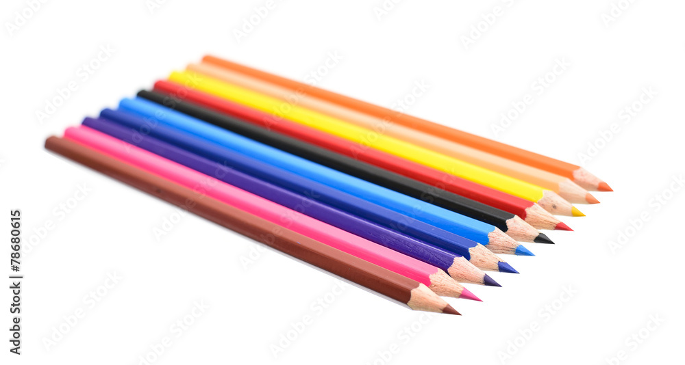 Colored Pencil Isolated on White Background. Colored Pencil Isolated on White Background.