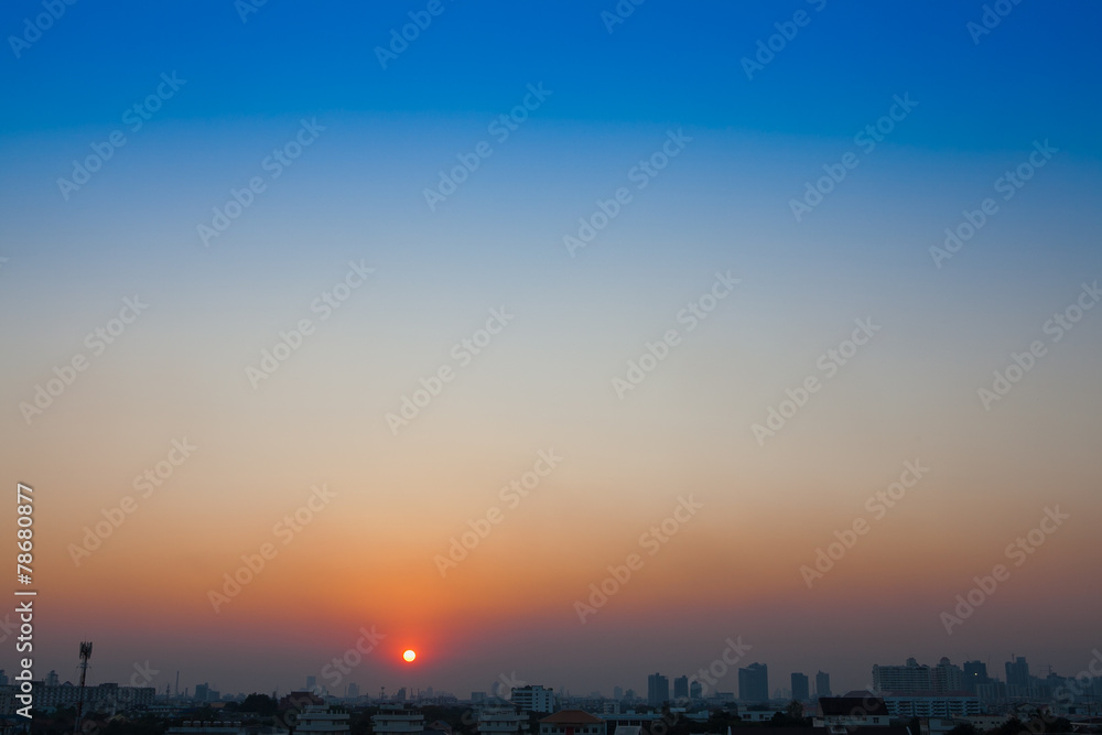 Sunset sky in Bangkok Thailand