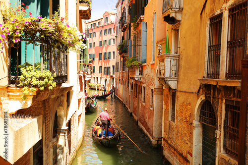 Venice. Canal with gondolas, Italy