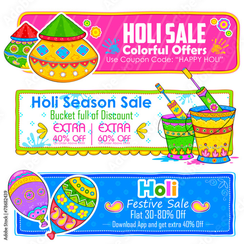 Holi banner for sale and promotion