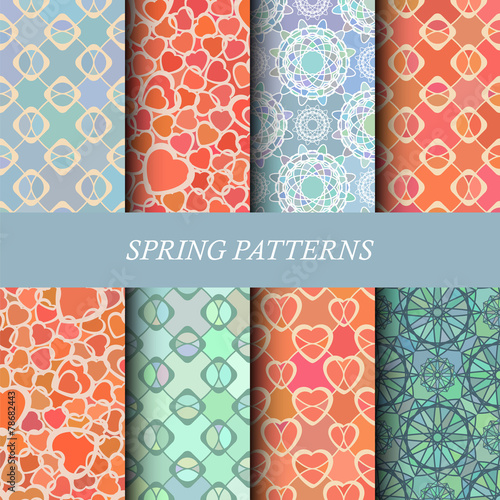 Collection of abstract geometric spring patterns