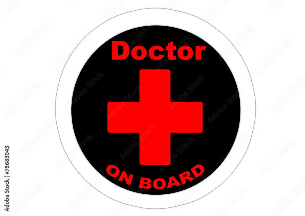 Fototapeta premium Doctor on board / Sticker / Black