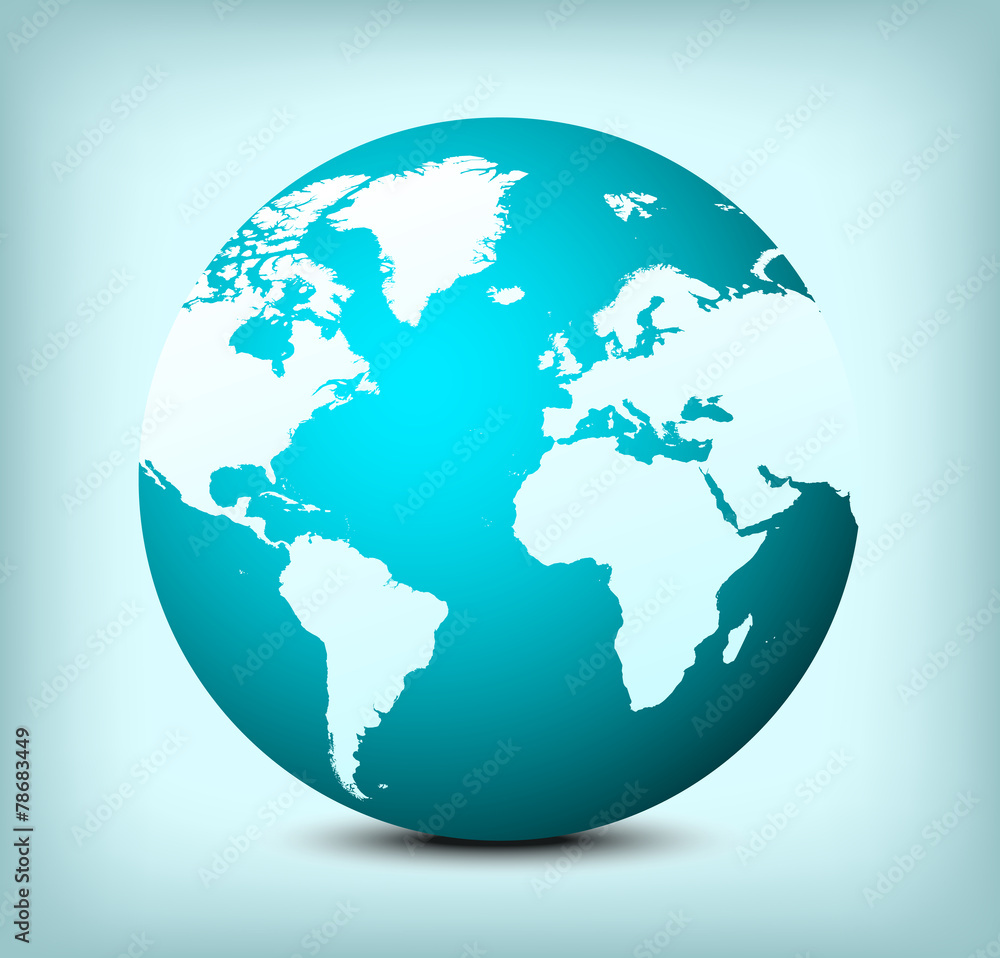 vector globe world map icon