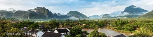 View for panorama in Vang Vieng, Laos.