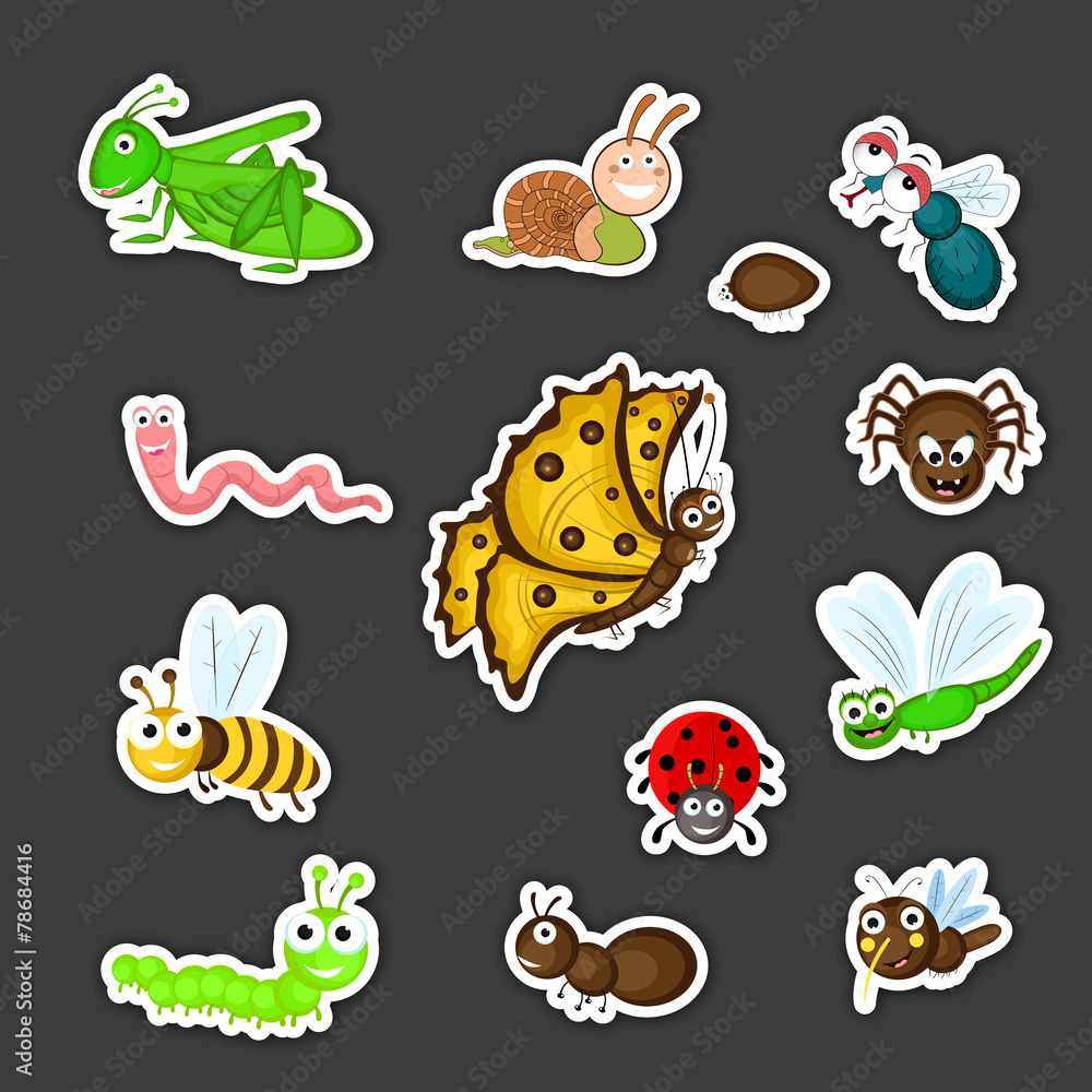 Collection of cute insects cartoon. Collection of cute insects cartoon.
