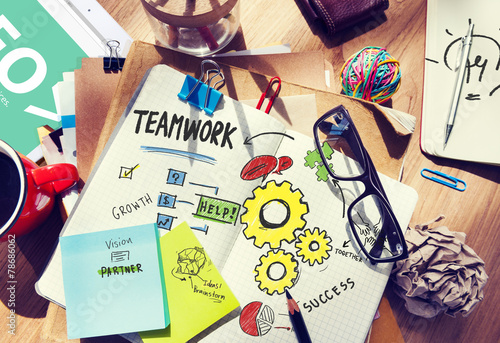 Teamwork Team Together Collaboration Desk Office Workplace
