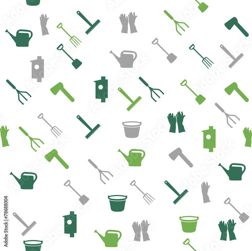 Garden tools seamless pattern
