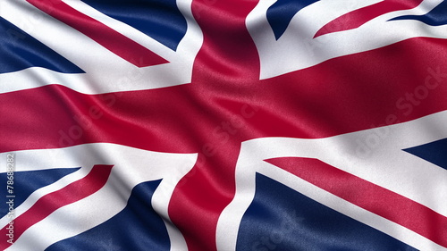 Seamless loop of the UK flag in the wind with high detail
