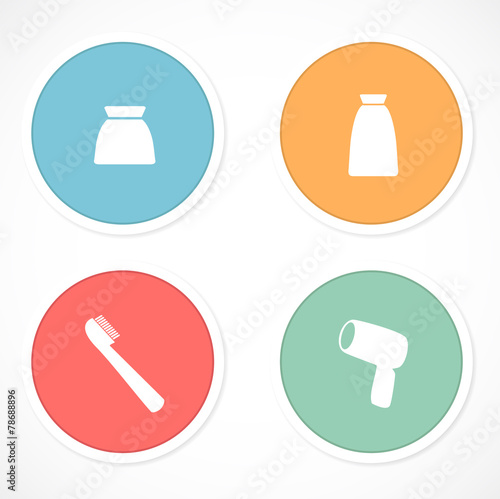 Retro stickers with icons