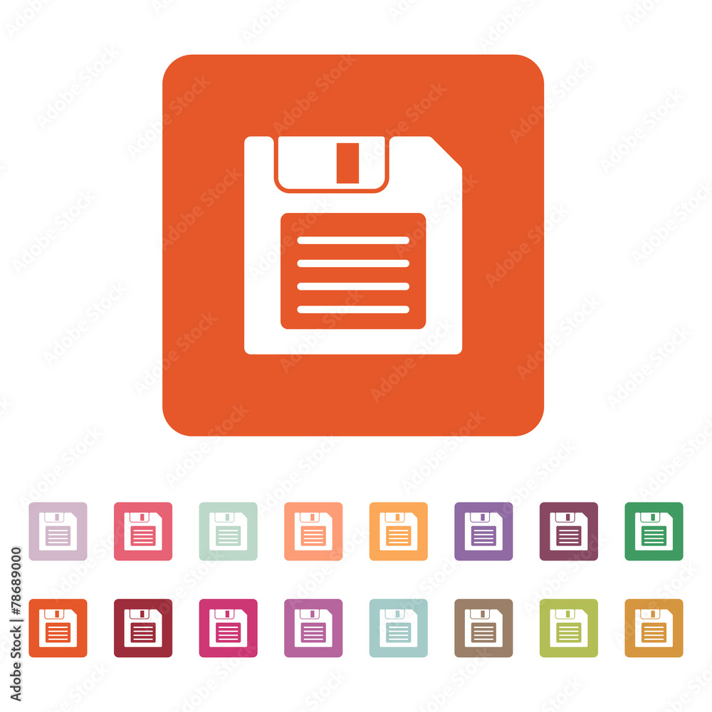 The floppy disk icon. Diskette symbol. Flat The floppy disk icon. Diskette symbol. Flat